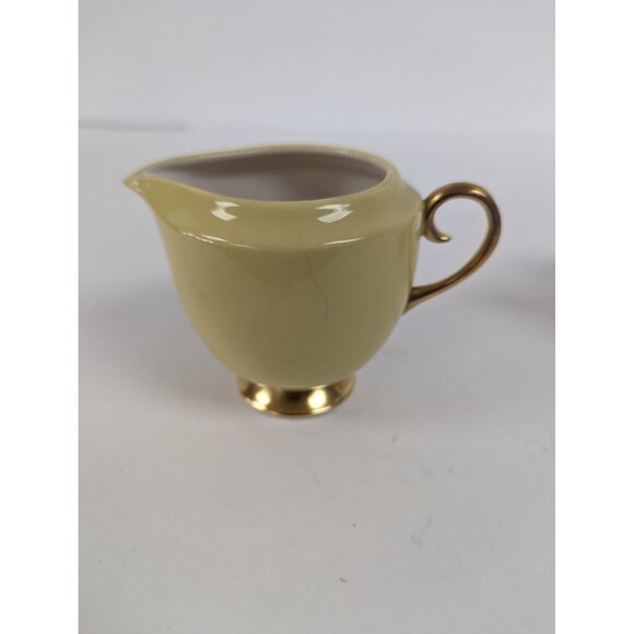 Flintridge Sylvan China Small Sugar Bowl and  Creamer Dish California Yellow - Picture 4 of 12
